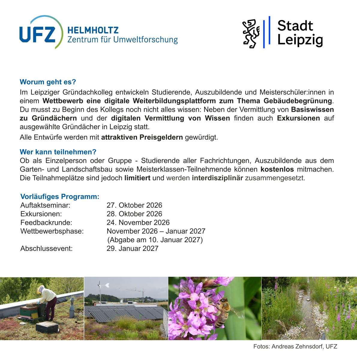 Flyer zum 6. Leipziger Gr&uuml;ndachkolleg